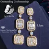 CWWZircons Very Shiny Square White Cubic Zirconia Topaz Silver Long Dangle Drop Engagement Party Earring Jewelry for Women CZ710 27662955