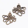 20pcs 5557MM Vintage bronze antique Silver color copper octopus charms metal pendant for bracelet earring necklace diy jewelry8581865