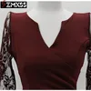SZMXSS 2021 version coréenne automne nouveaux vêtements pour femmes col en v plissé mince imprimé robe crayon à manches longues Mini robes 210303