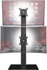 Dual Monitor Stand - Vertical Stack Screen Free-Standing Monitor Riser Fits Two 13 to 30 Inch Screen with Swivel, Tilt, Height Adjustable