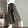 Autumn Pants Women Casual New Fashion Loose Wide Leg Pants AnkleLength byxor Kvinnor Streetwear High midja Kvinna 7681 50 201012