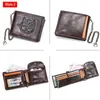 Free Engraving 100% Genuine Leather Men Wallet Coin Purse Small Card Holder Cartera Portomonee Male Walet Vintage Money Bags