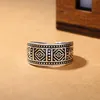 Jesus Kreuz Ring Band Finger Retro Antikes Silber Geometrisches Muster Offene Verstellbare Ringe Männer Frauen Modeschmuck Will und Sandy