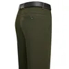秋の冬のレジャーのズボンのメンズパンツの肥厚は、中年のまっすぐな背の高い腰です