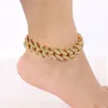 Anklets Hip Hop Miami Curb Braclet Jewelry 2022 Bijouterie Goth Cupan Rapper Rock Foot Ot Anklet Roya22