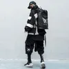 Techwear Fonksiyonel Rahat Kargo Pantolon Erkekler Hip Hop Çok Cep Joggers Pantolon Elastik Bel Nakış Harajuku Streetwear