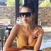 Óculos de sol Kim Kardashian Big Women Vintage Retro Plana Top Sun Sun Top Square Piloto Luxo Designer Grandes Shades Pretas1
