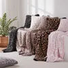 Blankets Half Wool Sheep Blanket Knitted Leopard Plush Dream Best quality