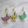 30ml Metal Peacock Essential Attar Oil Perfume Bottle Tomt Refillerbar Glas Presentfabrik Uttag # 896L