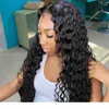 360 Lace Frontal Wig Eau humide Wavy 28 pouces ondes bouclées pré-caillées avec des cheveux de bébé perruques humaines malaisiennes pour les femmes noires complètes 1888266