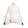 Chiffong Lolita Lace blouse band under skjorta halter nacke av axel kvinnor långa flounce tops bell ärmar för plus storlek 210315