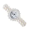 Zegarstki na rękę Pierwotnie tkane ręcznie naturalny kwarc Pearl Watch White Waterproof Fashion Lady1692114