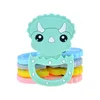 Cartoon Dinosaurier Silikon Ring Teether y Molar Stick Spielzeug Zahnen Babyspielzeug 12 bis 24 Monate m