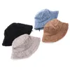 2021 Höst Vinter Panama Varm Lambswool Skopa Mössor Kvinnor Outdoor Street Fisherman Hat Girl Solid Färg Travel Basin Cap