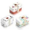 1000ml Double-layer Bamboo Fiber Child Bento Box School Office Travel Hiking Camping Lunch Box Leakproof Food Container 210925