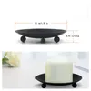 Retro Wrought Iron Candle Holder Black Iron Plate Candle Holder Tray Romantic Wedding Candlelight Dinner Candle Base