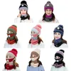 Beanie/Skull Caps vinterhattar för kvinnor med andning 2in1 stickad hatt flicka pompoms varm tillsätt pälsfodrad skyddande drop scot22