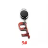 16color Flower Design Leopard Door Handle Opener Black Retractable Badge Scroll Portable Non-contact Press Elevator Tool Key Chain T500479