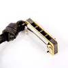 Hänghalsband retro mini harmonica halsband läder metall kreativt musikinstrument kvinnor män smycken8253945