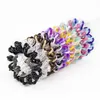 2021 Women Girls Colorful Rainbow Spiral Hair Ties Rope Telephone Wire Plastic No Crease Coil Thickened Scrunchies
