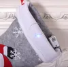Noel Dekorasyon Şeker Çorapları Gri Noel Ağacı Kolye Işıklarla Büyük Noel Stoklama Çocuklar Xmas Hedef Çorap Çanta