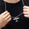 Pendanthalsband Titanium Steel Airplane Halsband Enkel utsökta smycken Hiphop Sweater Chain Long Punk Party Men Women Gift3789559