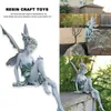 Flower Fairy Sculpture Garden Landscaping Yard Art Ornament Harts Turek Sitting Staty Outdoor Angel Figures Craft Decoration Q04498375