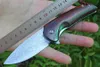 Specail Off Damascus Flipper Folding Knife VG10 Damascuss Steel Drop Point Blade Rosewood + Stainless Steels Handle Ball Bearing EDC Pocket Knives