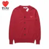 Best Quality Com Des Garcons sweater cotton cardigan Unisex Casual Thin V-Neck Sweater shirts CDG Play Men Women Hoodie Coat