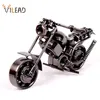 Vilead 14cm Motorcykelmodell Retro Motor Figur Metall Dekoration Handgjorda Iron Motorbike Prop Vintage Heminredning Kid Toy 211105