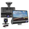 3 Cameras Car DVR Auto Driving Dashcam مسجل فيديو 4 "عرض كامل HD 1080P الأمامي 170 ﾰ الخلفي 140 ﾰ الداخلية 120 ﾰ G-Sensor