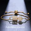 Link Chain Korean Luxury Crystal Design Gold Color Bracelet Adjustable Key And Lock Shape Cubic Zirconia Women Shiny Jewelry Trum22