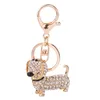 Bling Car Holder Portachiavi Crystal Dog Bassotto Portachiavi Ciondolo Portamonete Portachiavi 3 colori