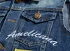 yelek erkek Men's Patches Design Jeans Vest Ripped Denim Waistcoat Men Man Sleeveless Frayed size 5XL 210923