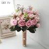 Hochzeitsblumen LKY Fr Bouquet Ehezubehör Kleine Brautsträuße Seidenrosen für Brautjungfern Dekoration