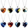 Universum ster maan hart ketting cabochon hart hanger vrouwen ketting mode sieraden cadeau wil en zandig