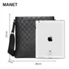 Manet Koreaanse Stijl Messenger Bags Schoudertas Luxe Heren Aktentas Business Plaid Tas voor Mannelijke Lederen Handtas Crossbody Bag 210809