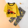 Tuonxye 2-11年の子供たちの子供たちの掘削機パジャマのためのパジャマ漫画恐竜のパジャマの子供たちピジャマ乳児赤ちゃん家のwear boy sleepwear 210908