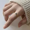 Cluster Rings Woozu Real 925 Sterling Silver Punk Black Demon Eye Zircon Open Finger For Women Party Bohemian Hip Hop Rock Jewelry Gift