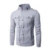 Casual Mens Jackets Solid Color zipper Jacket Male Casual Stand Collar Cotton Coat Cardigan Slim Fit button Outerwear autumn X0710