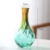 Creative simplicity Glass Vases Rich Bamboo Lily Striped Vase Home Living Room Flower Arrangement 17cm Desk ornaments