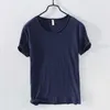 Lato 100% bawełna T-shirt Mężczyźni O-Neck Solid Color Casual Cienki T Shirt Podstawowe Tees Plus Rozmiar Krótki rękaw Topy Y2450 210726