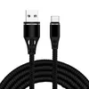 Braided Alloy meta Type C USB Cables 1m 3ft fast speed Micro V8 5pin cable wire for samsung s7 s8 edge s9 s10 note 9 lg