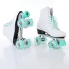 Nieuwe stijl volwassen dubbele rij schaatsen volwassen women039s vierwielige kraft PU flash rolschaatsen2777782