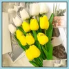 Dekoracyjne kwiaty Wieńce świąteczne dostawy imprezowe Home Ogród Symation Tips Single PU 34 * 4,5 cm Sztuczne 9Colory Walentynki Prezent Wedd