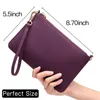 Femmes long organisateur portefeuille couleur unie Hasp Mini portefeuilles sacs pour femmes en gros carte de crédit en cuir véritable noir/rouge/gris QC44