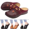 High Quality Women Clogs Sandals Ladies Comfort Closed Toe Wedges Platform Shoes Flower Slipper 210928