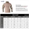 Erkek Askeri Üniforma Taktik Uzun Kollu T Gömlek Erkekler Kamuflaj Ordu Savaş Gömlek Airsoft Paintball Giyim Multicam Gömlek Üst H1223