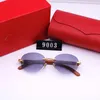 2022デザイナーサングラスホットフレームレスサングラスメガネ夏ブランド4色アイウェア男性と女性サングラス眼鏡2201121D