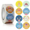 Подарочная упаковка 1 -дюймовая 500pcs счастливые детские наклейки на день рождения декор 8 Дизайны Circle Roll Chrome Paper Label Tag